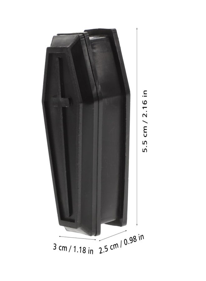 BUGUUYO 2pcs Coffin Ornaments mini Coffin Casket mini Halloween Coffin Haunted House Props Coffin Figurine Coffin Halloween Prop Funny Prank Prop Miniature Makeup Stand Plastic - Image 2